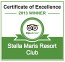 Certificate Of Excellence 2013 Winner- Stella Maris Resort Club