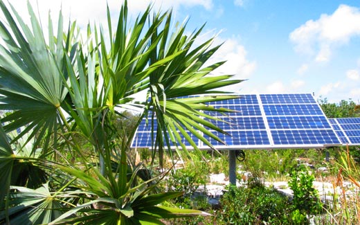 Solar Panels on a Green Hotel on Andros Island