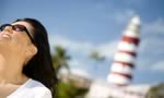 Hope Town lighthouse on Elbow Cay in The Abacos, The Bahamas