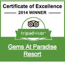 TripAdvisoe Certificate Of Excellence 2014 Winner- Gems at Paradise